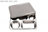 Khay inox 5 ngăn sâu lòng - nắp inox (mã 282240-5NS3) | Inox 304 | KT: 28 x 22 x 4cm