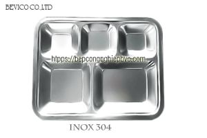 Khay inox 5 ngăn (mẫu 372930P3)  | Inox 304 | KT: 37 x 29 x 3cm