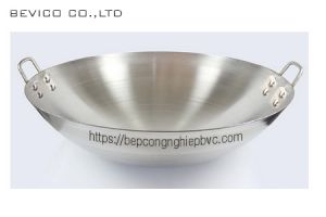 Chảo inox công nghiệp 40cm - 80cm dùng cho nhà hàng, khách sạn, quán ăn