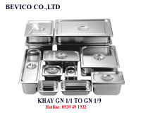 Khay inox đựng thực phẩm có nắp (nhiều size) | 1/1, 1/2, 1/3, 1/4, 1/6, 1/9