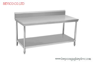 BÀN INOX 2 TẦNG - CÓ LA CHẮN , KT: 120 x 750 x 80/90 CM