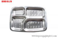 Khay cơm inox 4 ngăn (mã 352620P2) | Inox 201 | KT: 35 x 26 x 2cm